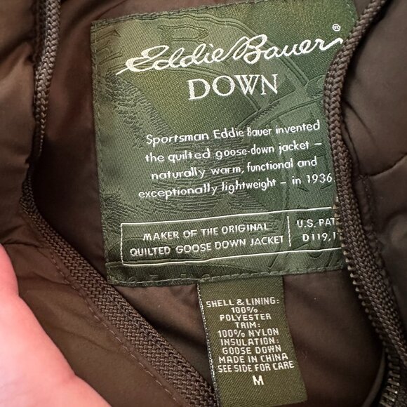 Eddie Bauer Brown Gose Down Filled Puffer Full Zip Vest MEDIUM Womens - Picture 4 of 5